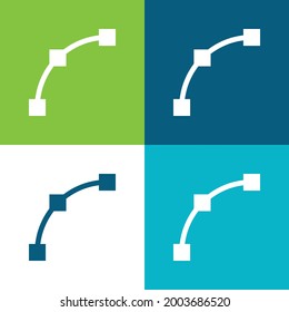 Arco Plano cuatro colores conjunto de iconos mínimo