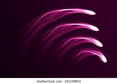 arc formed pink comets abstract. (comet set.smooth tails.EPS10 version)
