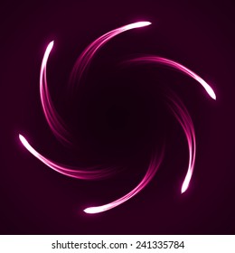 arc formed pink comets abstract. (six comet.simple tails.comets from center.EPS10 version)