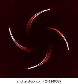 arc formed red comets abstract. (four comet.simple tails.comets from center.EPS10 version)