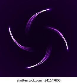 arc formed violet comets abstract. (four comet.simple tails.comets from center.EPS10 version)