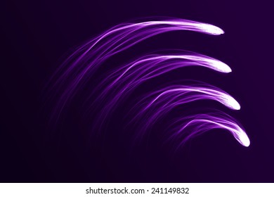 arc formed violet comets abstract. (comet set.smooth tails.EPS10 version)