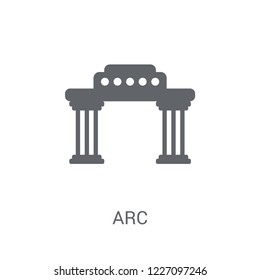 Arc icon. Trendy Arc logo concept on white background from Museum collection. Suitable for use on web apps, mobile apps and print media.