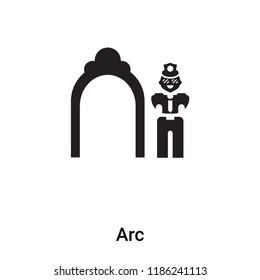Arc icon vector isolated on white background, logo concept of Arc sign on transparent background, filled black symbol