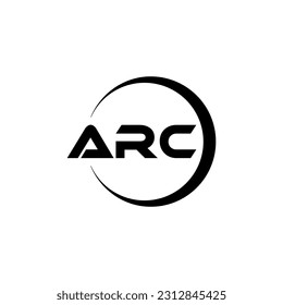 ARC letter logo design in illustration. Vector logo, calligraphy designs for logo, Poster, Invitation, etc.