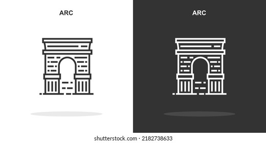 arc line icon. Simple outline style.arc linear sign. Vector illustration isolated on white background. Editable stroke EPS 10