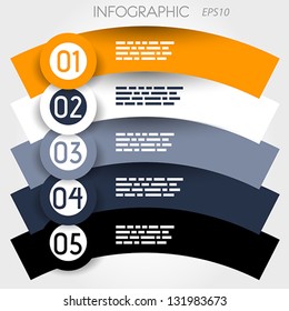 Arc Line Infographic Five Options In Big Rings. Infographic Concept.