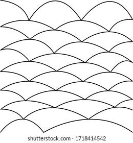 Arc line pattern vector. Design dune or scale black on white. Design print for illustration, wallpaper, texture, textile, background. 