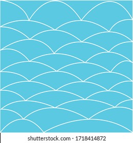 Arc line pattern vector. Design dune or scale white on blue. Design print for illustration, wallpaper, texture, textile, background. 
