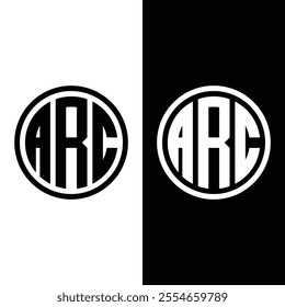 ARC logo design initial letter monogram Royalty Free Vector.