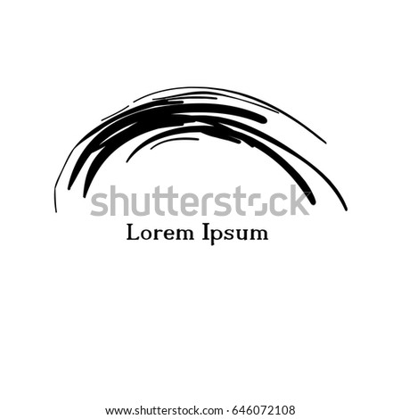 Arc logo grunge. Ink brush stroke. Vector illustration EPS10. Circular arc.