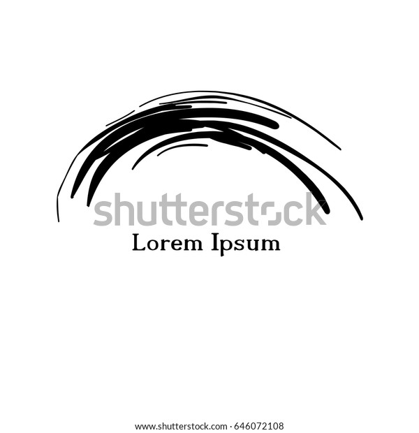Arc Logo Grunge Ink Brush Stroke 스톡 벡터(로열티 프리) 646072108