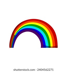 arc rainbow cartoon. effect transparent, fantasy arch, image light arc rainbow sign. isolated symbol vector illustration