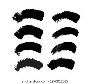 Arc Shape Grunge Brush Strokes Set
