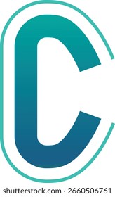 Logotipo de letra C en forma de arco