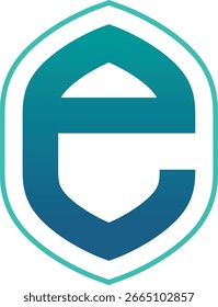 Bogenförmiges E-Letter-Logo