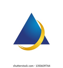 Arc Swoosh Flashes Triangle Shape Symbol Design