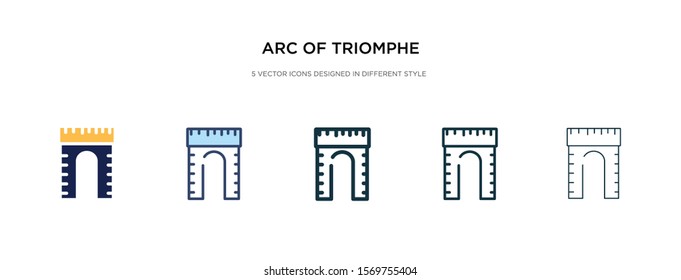 arc of triomphe icon in different style vector illustration. two colored and black arc of triomphe vector icons designed in filled, outline, line and stroke style can be used for web, mobile, ui