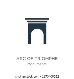 Arc of triomphe icon vector. Trendy flat arc of triomphe icon from monuments collection isolated on white background. Vector illustration can be used for web and mobile graphic design, logo, eps10