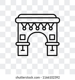 Arc of Triomphe vector icon isolated on transparent background, Arc of Triomphe logo concept
