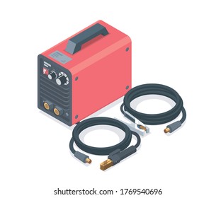 arc welding machine red isometric simple designed