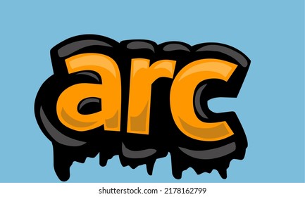 ARC writing vector design on blue background