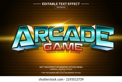 Arcade 3D editable text effect template