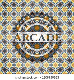 Arcade arabesque badge. arabic decoration.