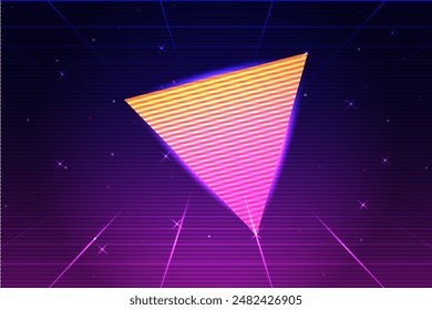 arcade background.8 bit game.retro game. para los activos del juego en Ilustraciones vectoriales.Retro Futurism Sci-Fi Background. brillante cuadrícula de neón.y estrellas de la Muestra gratis arcade vintage	