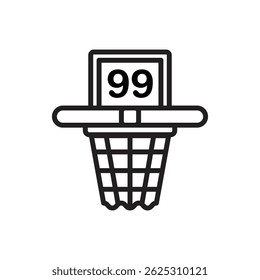 Arcade Basketball Outline Icon Vector Illustration