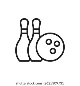 Arcade Bowling Outline Icon Vector Illustration