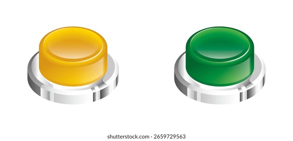 Vetor isométrico do botão de arcade no plano de fundo branco