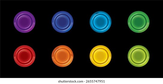 Arcade Button Vector on Black Background