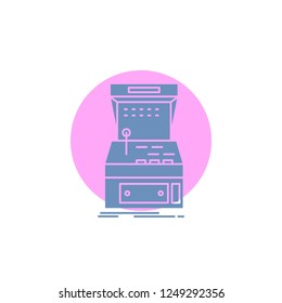 Arcade, console, game, machine, play Glyph Icon.