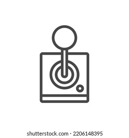 Arcade controller line icon. Old school vintage joystick vector outline sign. illustration of an analog game icon in dark color