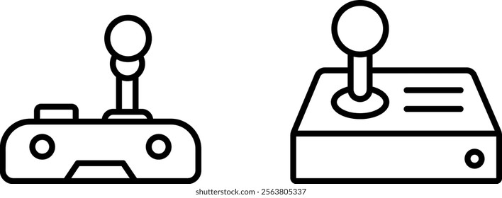 "Arcade Controller Vector Line Icon Set – Gaming and Entertainment Symbols"