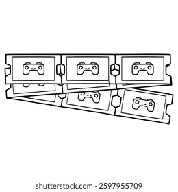 arcade coupon illustration hand drawn outline vector