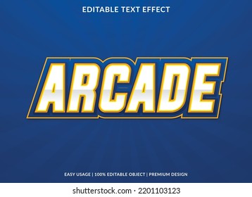 arcade editable text effect template use for business logo and brand