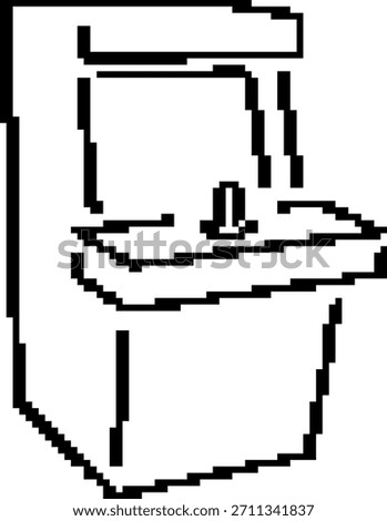 Arcade game 8-bit pixel icon. Vector illustration.