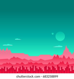 Arcade game background Mars space environment vector
