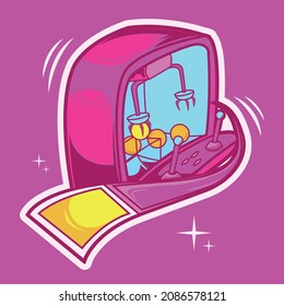 arcade game cartoon art illustrations