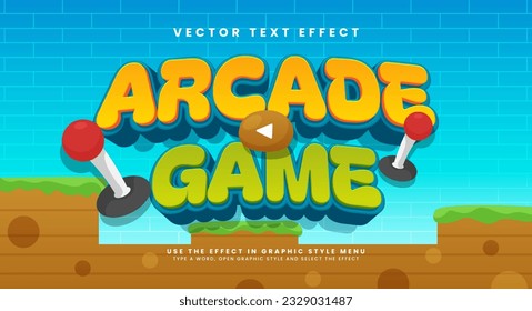 Arcade game cartoon editable vector text effect, for game asset needs.