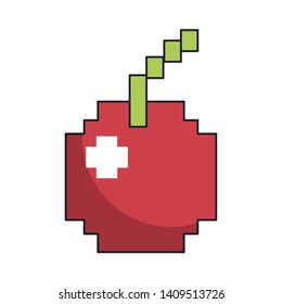 arcade game character cherry vector illustration graphic design