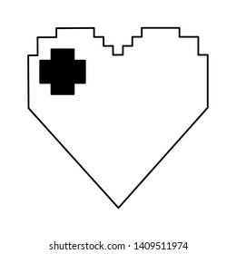arcade game character heart vector illustration graphic design