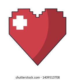 arcade game character heart vector illustration graphic design