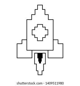 arcade game character spaceship vector illustration graphic design