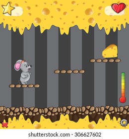 Arcade game - cheese world - vector illustration for game - seamless