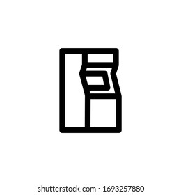 Arcade Game Console Outline Icon Vector Illustration
