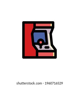 Arcade Game Console Outline Icon Vector Illustration
