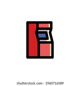 Arcade Game Console Outline Icon Vector Illustration
